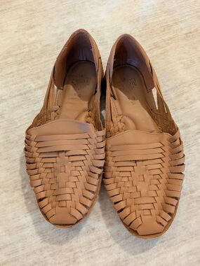 Espiritu - Classic Woven Leather Huarache Flats - Tan